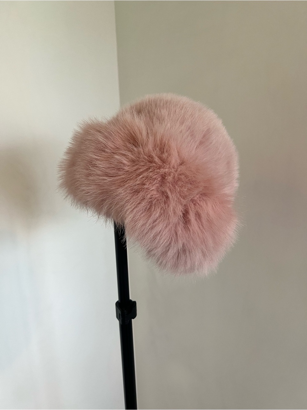 Plush Pink Faux Fur Hat